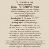 Seeds - Celery, Chinese Pink OG (SGH)