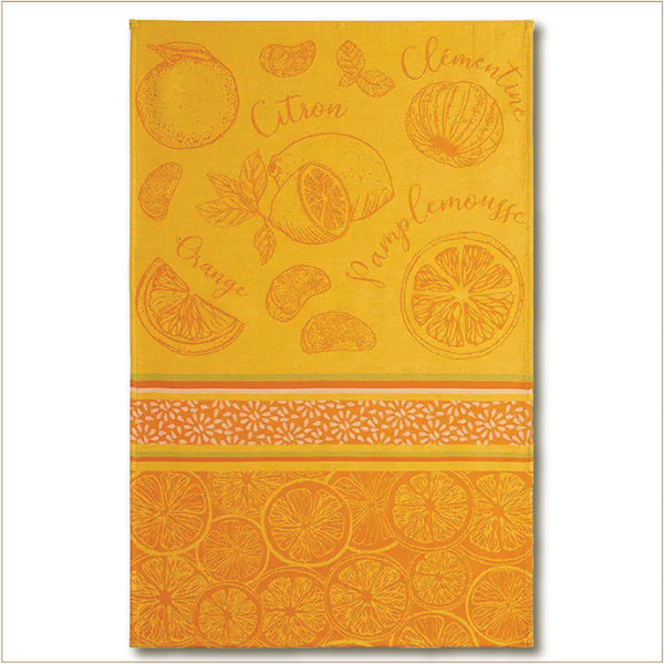 Tea Towel - Cotton Jacquard - Citrus/Citron