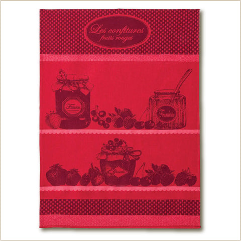 Tea Towel - Cotton Jacquard - Fruit Jams/Les Confitures Fruit Rouges