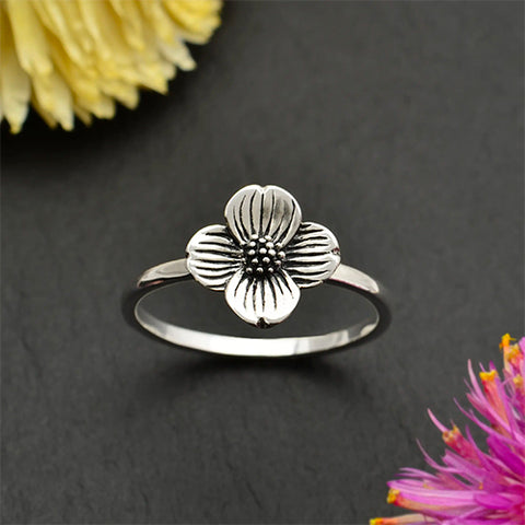 Ring - Sterling Silver Dogwood Flower Ring