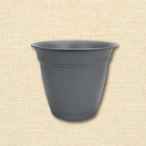 Planter - Eclipse with Attached Saucer - Warm Gray