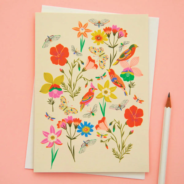 Elvira Van Vredenburgh 'Flowers and Butterflies' Greeting Card
