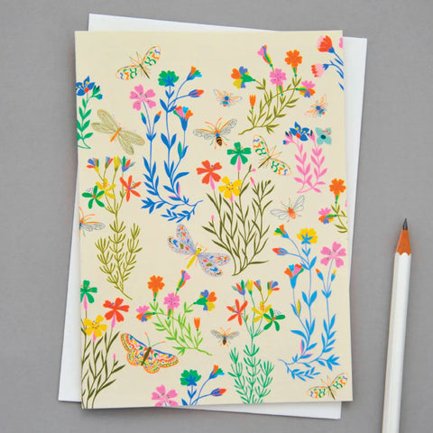 Elvira Van Vredenburgh 'Flowers, Butterflies and Bees' Greeting Card
