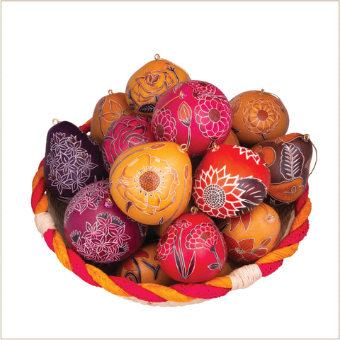 Ornament - Fair Trade Gourd Flower Mix