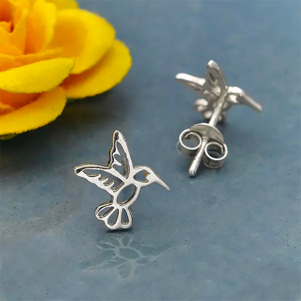 Earrings - Sterling Silver Hummingbird Post Earrings