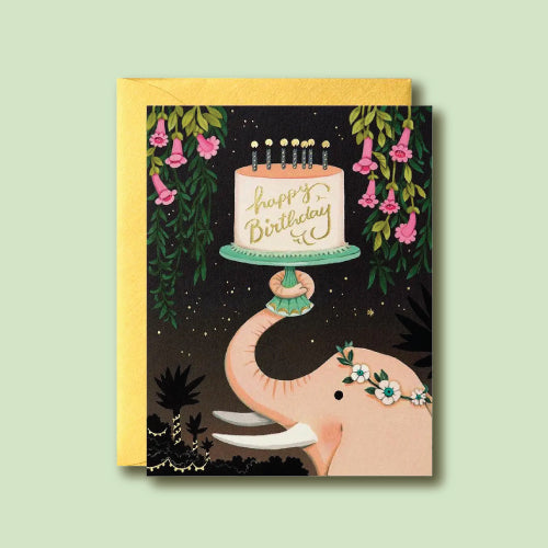 Joojoo Paper - Pink Elephant Birthday Card