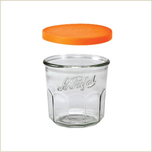 Jam-Style Storage Jar with Orange Lid