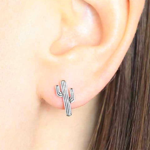 Earrings - Sterling Silver Cactus Post