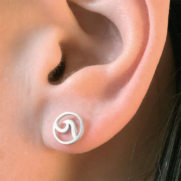 Earrings - Sterling Silver Wave Post