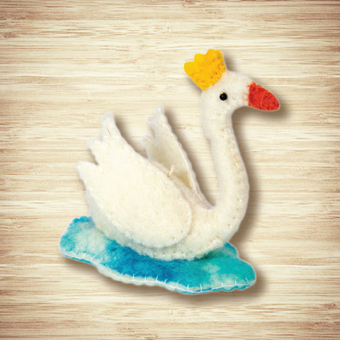 Ornament - Fair Trade Wool Felt, Royal Swan