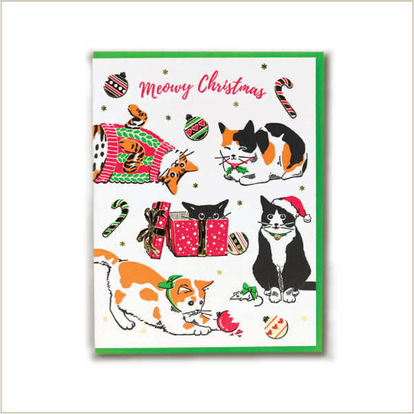 Porchlight Press Card - Meowy Christmas