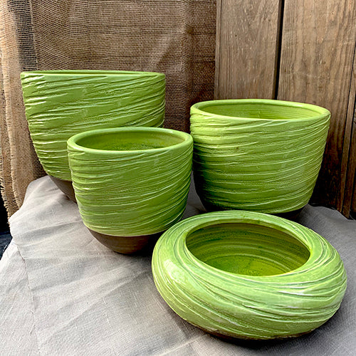 Ceramic Pot Cover - Ponte Green