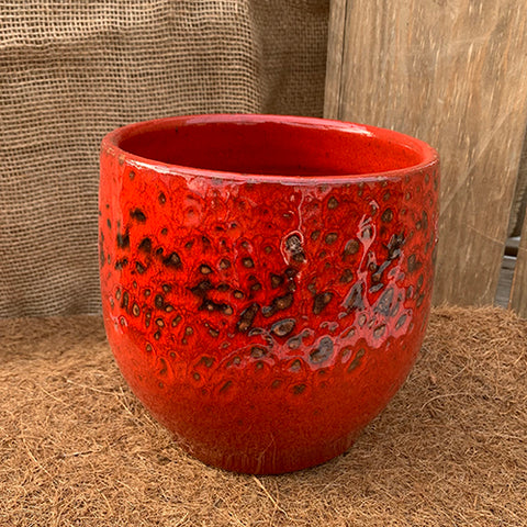 Ceramic Pot Cover - Eden Red