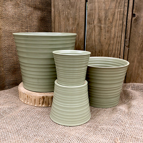 Ceramic Pot Cover - Ruka Sage Green