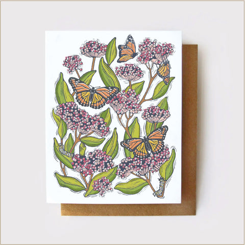 Root & Branch Paper Co. - Monarch and Milkweed Notecard