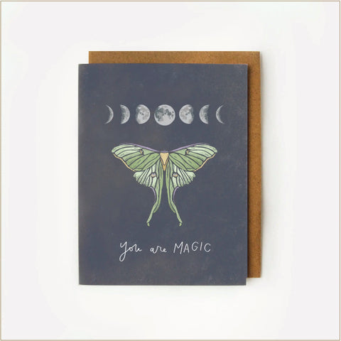 Root & Branch Paper Co. - You are Magic Luna Moth Moon Phases Everyday Greeting Card