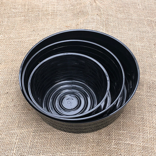 Saucer - Black Plastic Deep -  Choose from Assorted Sizes