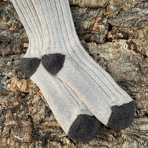 Socks - Men's Merino Wool Oatmeal/Brown
