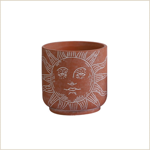 Soleil Terracotta Planter - 11 x 11 x 11 cm