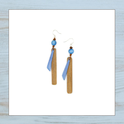 Tagua Earrings - Kaitlyn - Blue