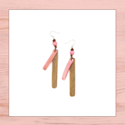 Tagua Earrings - Kaitlyn - Pink