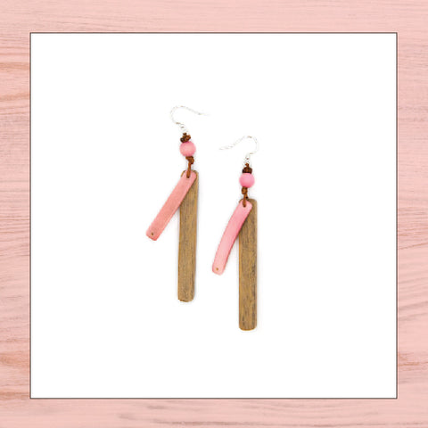 Tagua Earrings - Kaitlyn - Pink