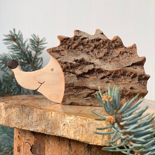 Black Forest Wood Decor Piece - Hedgehog