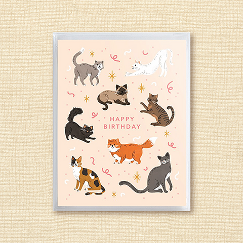 Linden Paper Company - 'Happy Birthday' Card (Cats)